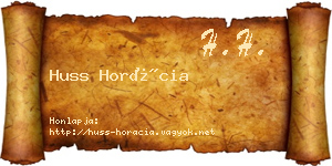 Huss Horácia névjegykártya